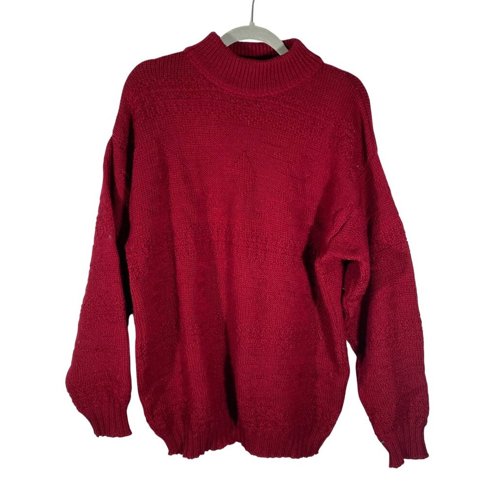 Pendleton vintage western knit Wool burgundy Red Sweater M USA 100% Virgin Wool